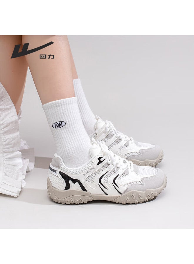 Pull Back Warrior Women's New Breathable Lightweight All-match Sports Shoes White/gray/black - Single Mesh Style 40 - Image 1