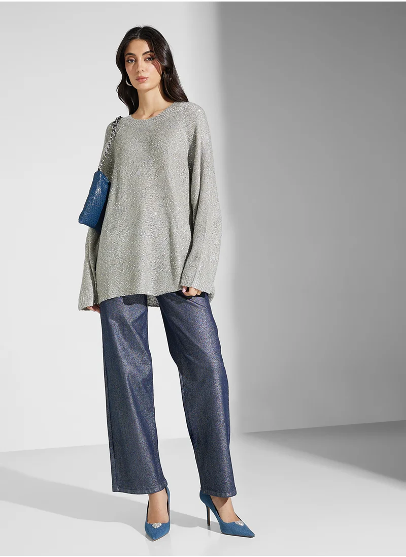 فيرو مودا Embellished Crew Neck Sweater
