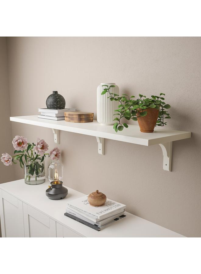 زبون رف حائط، أبيض، 120×30 سم - Image 2