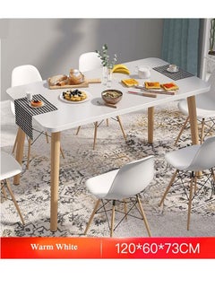 Golden 5-Piece Dining Table Chair Set,Modern Kitchen Table with 4 Chair,Wooden Coffee Table Leisure Breakfast Table and Chairs for for Kitchen/Living Room/Office/Cafe/Meeting Room(120cm)  - Image 3