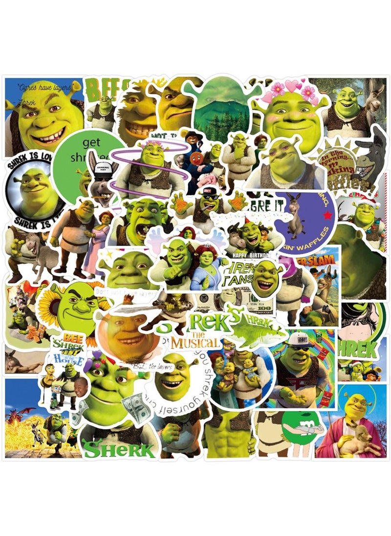 General 50 قطعة من ملصقات الفينيل المقاومة للماء من Shrek اللطيفة 
