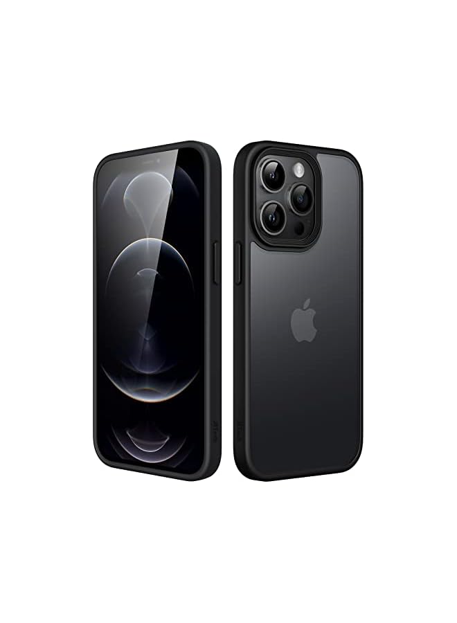 JETech Matte Case for iPhone 12 Pro Max 6.7-Inch, Shockproof Military Grade Drop Protection, Frosted Translucent Back Phone Cover, Anti-Fingerprint (Black) - Image 1