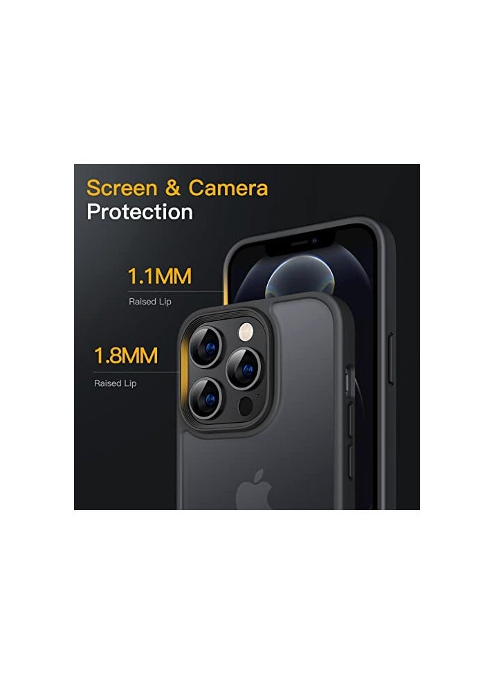 JETech Matte Case for iPhone 12 Pro Max 6.7-Inch, Shockproof Military Grade Drop Protection, Frosted Translucent Back Phone Cover, Anti-Fingerprint (Black) - Image 4