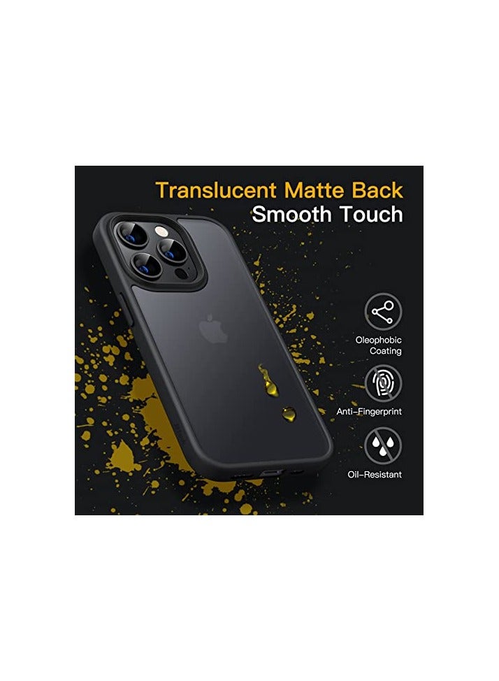 JETech Matte Case for iPhone 12 Pro Max 6.7-Inch, Shockproof Military Grade Drop Protection, Frosted Translucent Back Phone Cover, Anti-Fingerprint (Black) - Image 5