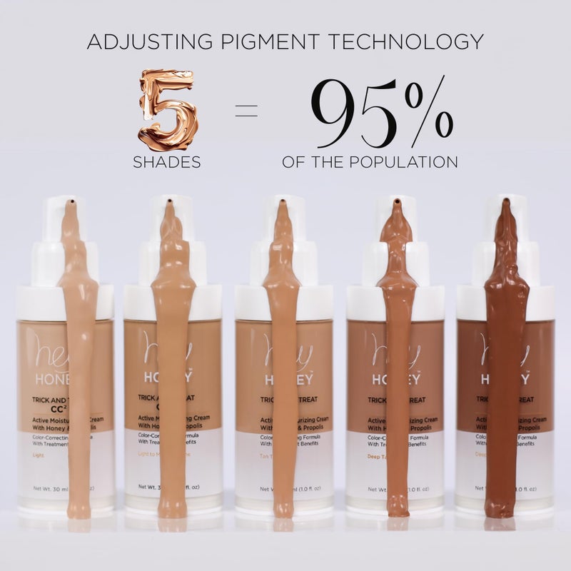 Hey Honey Trick and Treat CC Cream SPF 46 | Active Moisturizing Color Correcting Cream with Honey & Propolis | Best Cover For Rosacea, Skin Redness & Mature Skin | Cruelty-Free | 1 oz (Light-Medium) - Image 2