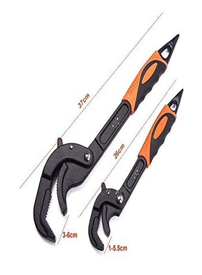 KANABEE Multi-Functional 10" & 14" Adjustable 30mm-60mm Grip Universal Wrench Spanner (Pack of 2) - Image 2