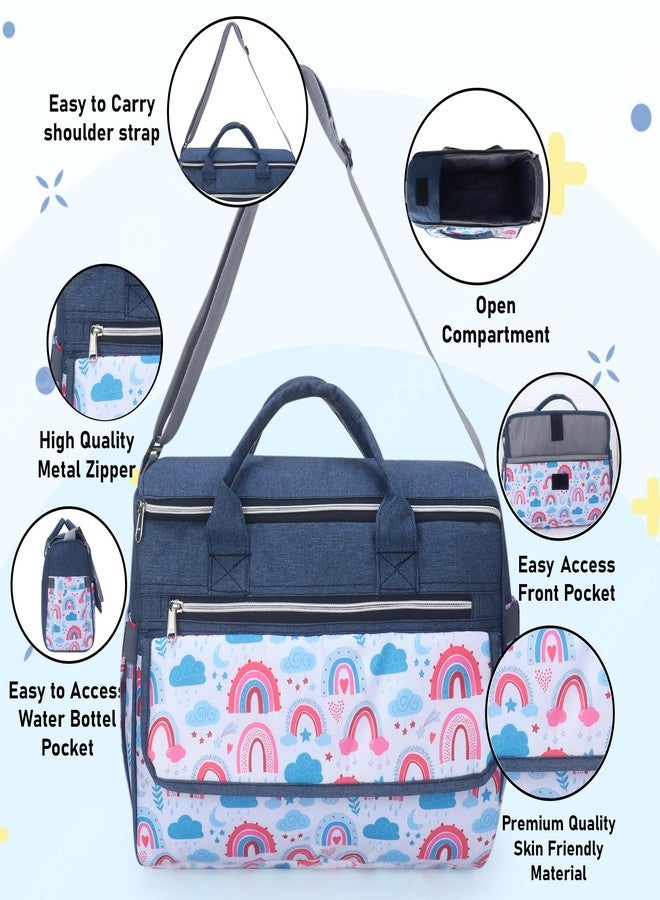 Laee cute "Baby Diaper Bag with Multiple Pockets | Large Capacity Travel Nappy Bag with Shoulder Strap & Stylish Design | Waterproof Maternity Bag for Moms & Dads (blue) - Image 4