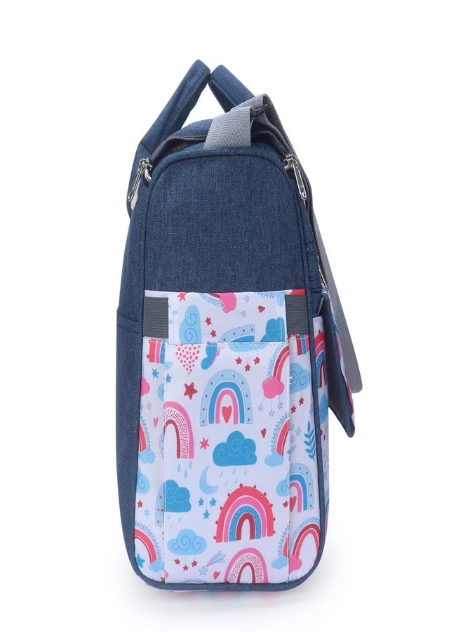 Laee cute "Baby Diaper Bag with Multiple Pockets | Large Capacity Travel Nappy Bag with Shoulder Strap & Stylish Design | Waterproof Maternity Bag for Moms & Dads (blue) - Image 3
