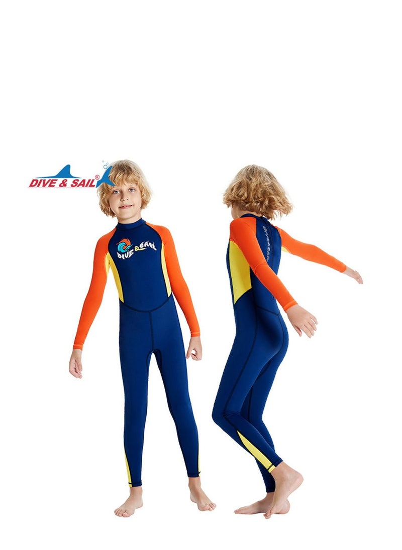 DIVE & SAIL 2Pcs Children's Wetsuit 2.5mm One-piece Thickened Warm Swimsuit Long-sleeved Cold Swimsuit Multicolour  - Image 2