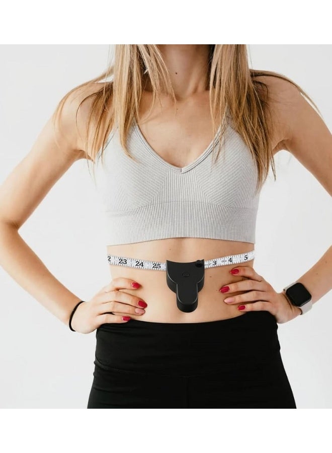 شريط قياس - لقياس الجسم، مسطرة قياس لللياقة البدنية يطول 60 بوصة (150 سم) لقياس الجسم وتتبع فقدان الوزن وحجم العضلات ( اسود ) - Image 2