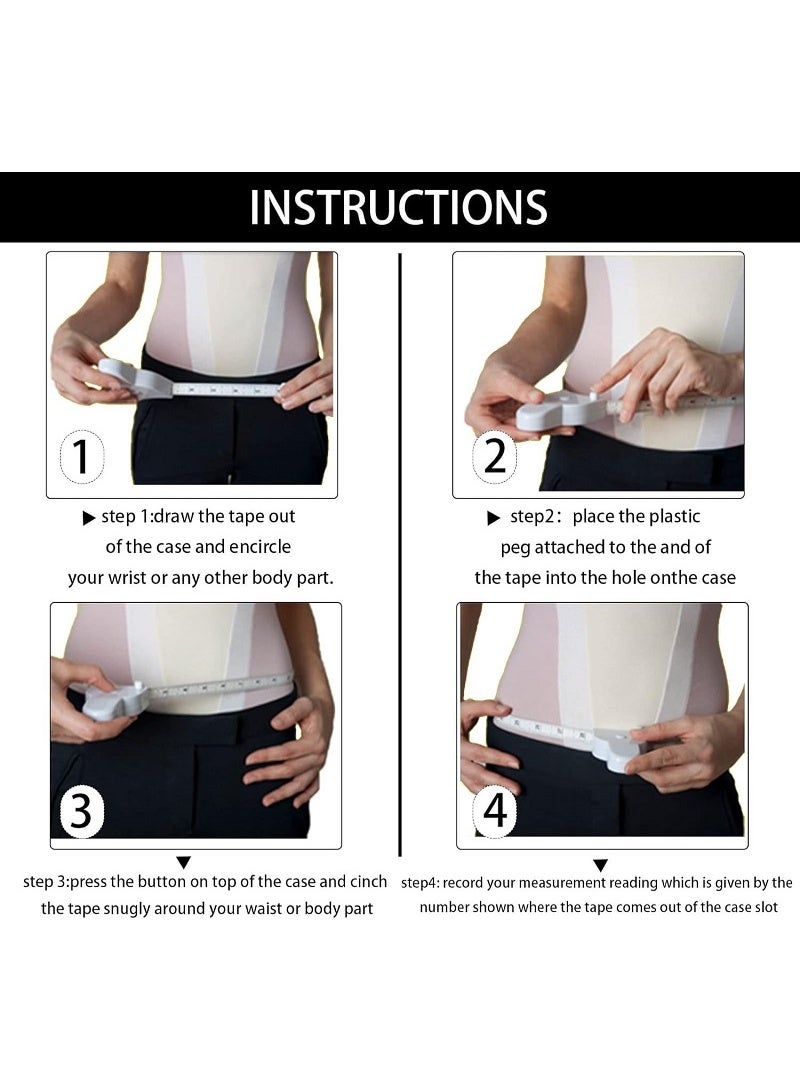 شريط قياس - لقياس الجسم، مسطرة قياس لللياقة البدنية يطول 60 بوصة (150 سم) لقياس الجسم وتتبع فقدان الوزن وحجم العضلات ( اسود ) - Image 4