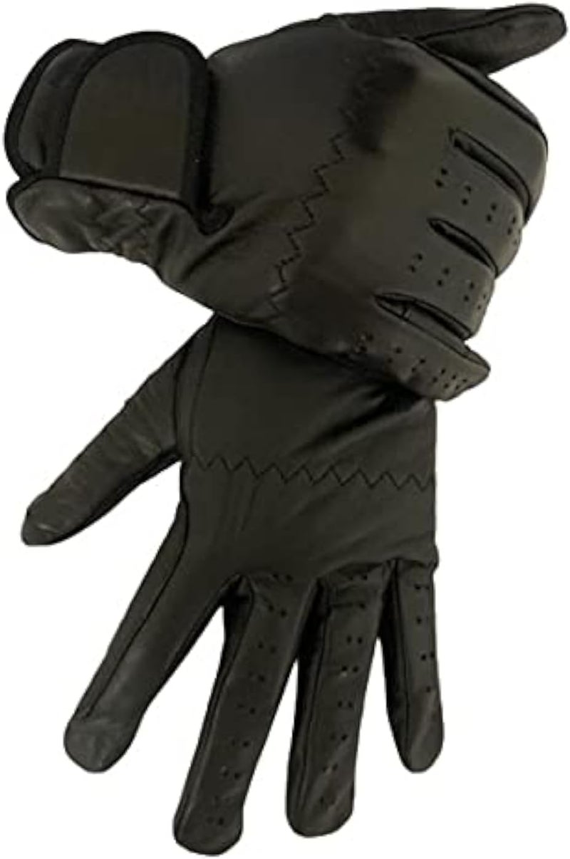 Horse Riding Men's Gloves All Leather 100% Real Leather TAN, Dark Brown & Black Premium Quality Gents Equestrian Gloves