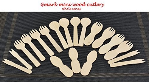Gmark 3.5"" Wooden French Fry Forks 200 ct  Two Prong Wood Fork  Mini Forks Chip Forks  Biodegradable Compostable Birchwood (200pcs/bag) GM1043 - Image 5