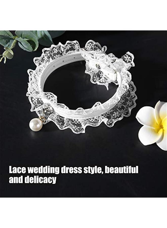Collars for Pets 2 PCS Cat Collar, Black and White Lace Wedding Dress Festivals Decoration, Adjustable Cat Bell Collar Pet Collars for Dog Puppy Cat Kitten - Image 5