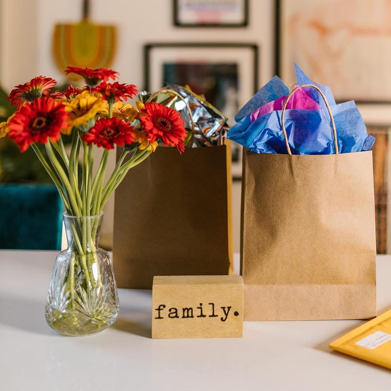 Mkail Disposable Brown Paper Bags Paper Carry Bags, Craft Paper Gift Bags -Recycled Eco Friendly Paper Bags with Handle Bulk Wedding Party Favor Bags, Kraft Grocery Shopping Bags, Retail Merchandise Bags (Brown, Size 5x5x3 Inch) Pack Of 20 Pcs - Image 5