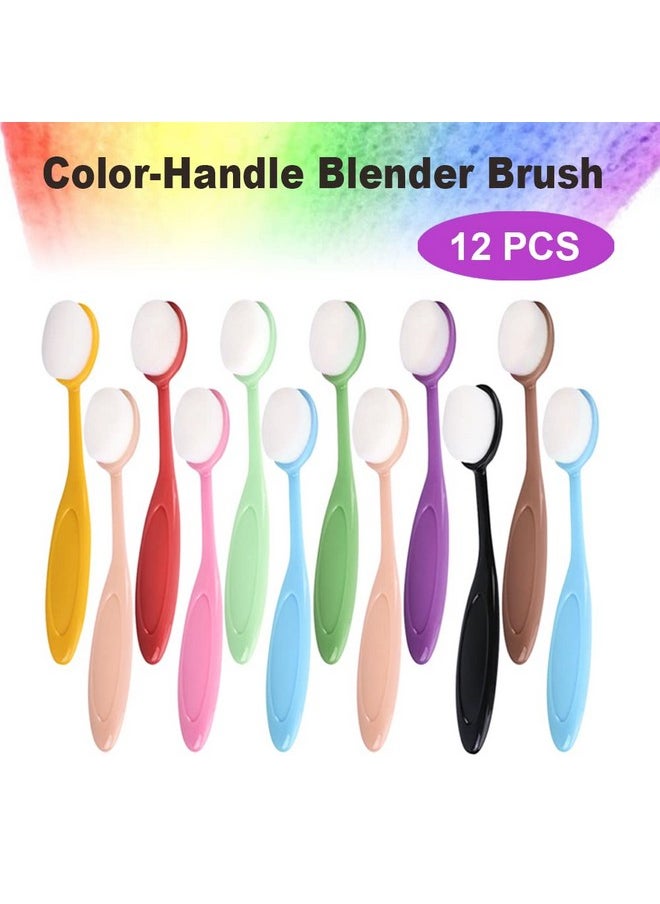 Craft Ink Blending Brush Crafting Ink Background Blender Soft Bristle Color Coded Handles Paper Crafter Artist Tool For Painting Drawing Card Making Stamp Stencil (12Pcs)
