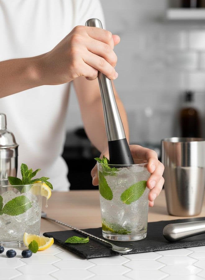 Eliixor Stainless Steel Cocktail Muddler and Bar Spoon Combo Set | 2-Piece Professional Bartending Tool Kit | Durable Rust-Resistant Bar Accessories for Mojito, Mocktails & Home Bar - Image 3