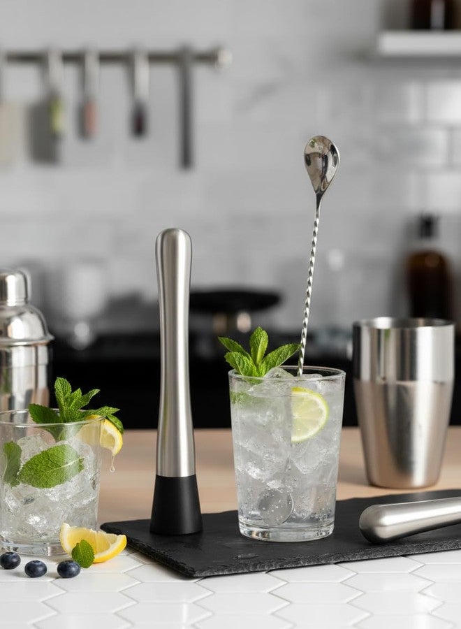 Eliixor Stainless Steel Cocktail Muddler and Bar Spoon Combo Set | 2-Piece Professional Bartending Tool Kit | Durable Rust-Resistant Bar Accessories for Mojito, Mocktails & Home Bar - Image 2