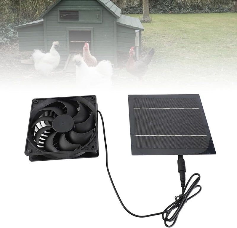 Solar Exhaust Fan Kit 5W 6V IP65 ABS for Chicken Coop Greenhouse RV Pet House - Image 3