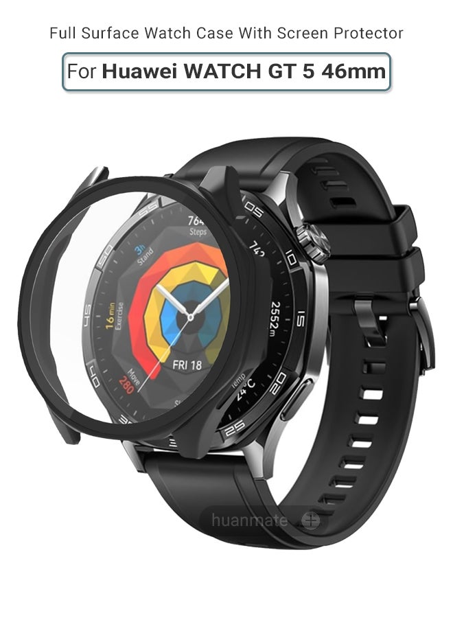 huanmate Huawei WATCH GT 5 46mm Smart Watch Case with Screen Protector – All-Round Protection, Crisp Display Clarity, Anti-Scratch & Smudge-Resistant, Durable Build, Easy Snap-On Design  - Image 1