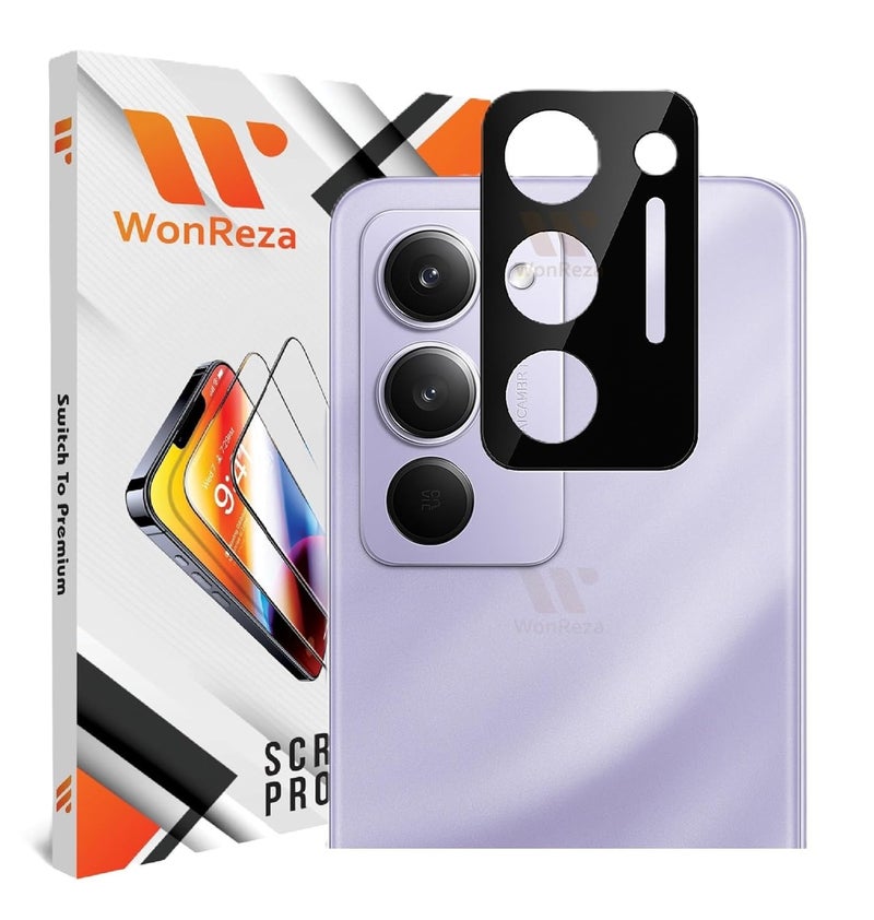 WonReza ® حزمة 1 - واقي زجاج الكاميرا الخلفية لـ Redmi 15 5G [3D بريميوم] واقي زجاج الكاميرا (أسود) - Image 1