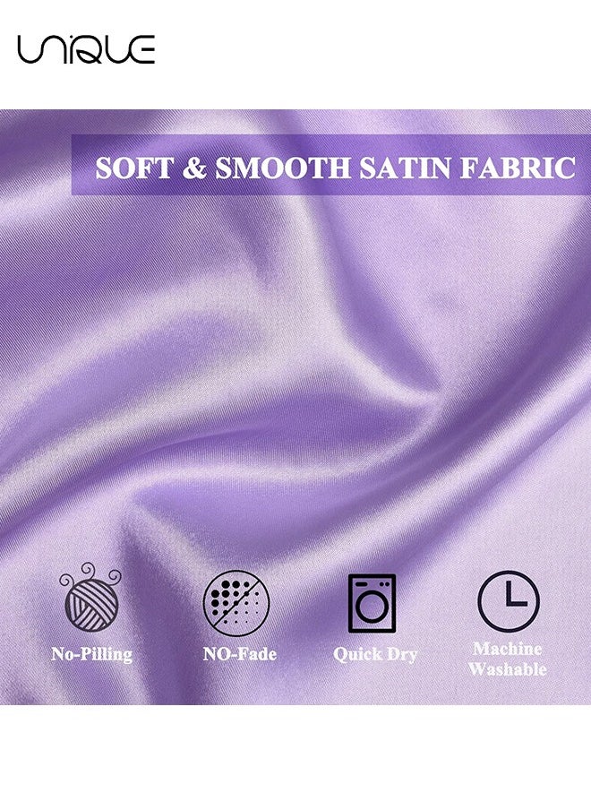 Unique 10 Pcs Satin Napkins, Square Table Napkins, 17x17" Soft Dinner Napkins Elegant Silk Napkins for Dinner Wedding Parties, Soft Smooth Fabric Washable Napkins for Parties, Weddings and Dinners (Lavender)  - Image 4