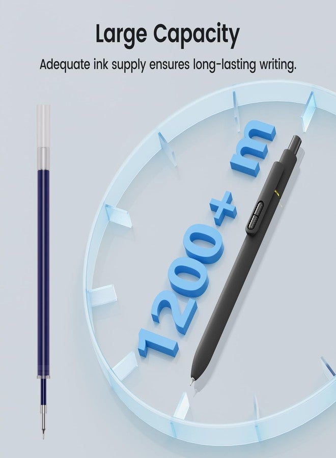 JIMMIDDA 8Pcs Blue Gel Pens - 0.7mm Medium Point Blue Ink Pens | Smooth Writing - Quick Drying Retractable Pen for Men Women (Vintage - 8Pcs) - Image 5