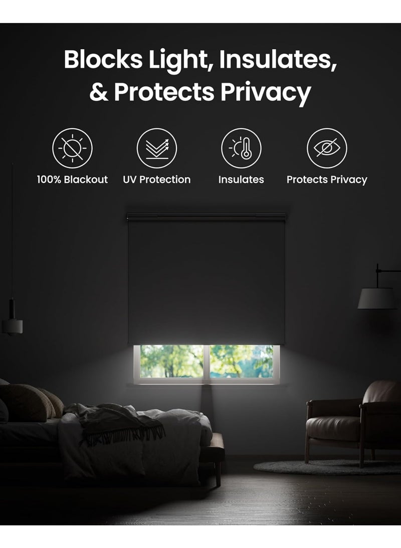 سويتش بوت SwitchBot Adjustable Roller Shade | Smart Automatic Blinds, Fits Any Window, Blackout Blinds for Windows Room Darkening Rolled Up Shades (58.5-80cm, Small) - White OR Grey - Image 3