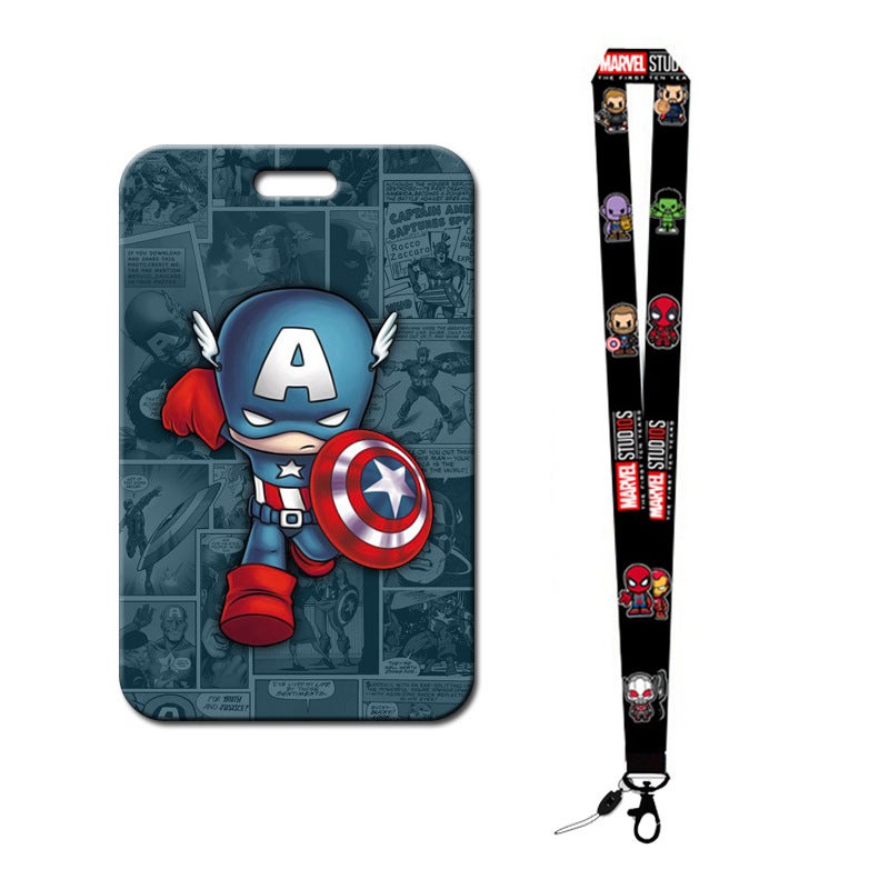 Creative Marvel Cartoon Card Holder Marvel 10 + Lanyard 