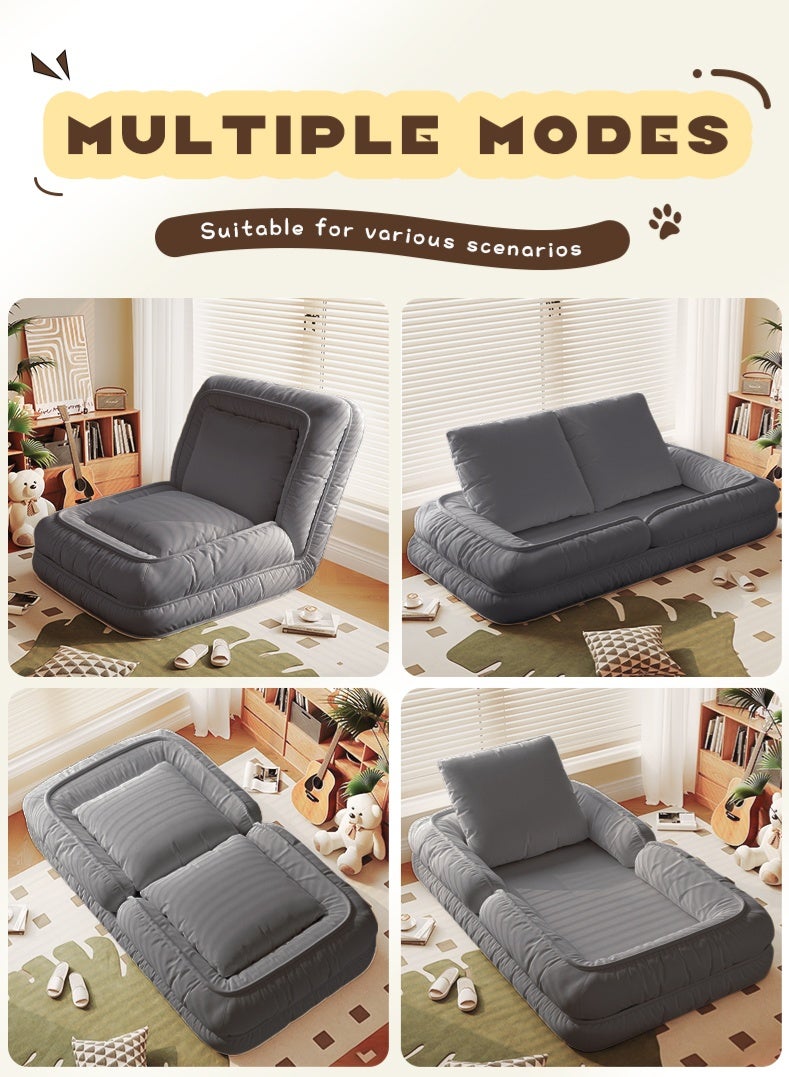 زينو أريكة سرير مطوية ومتحولة للبالغين | مفرش أريكة أرضي من فوم الذاكرة | كرسي مُركَّبٍ إرجونوميكي مريح | أريكة فوم مريحة لصالة الغرفة والضيوف - Image 5