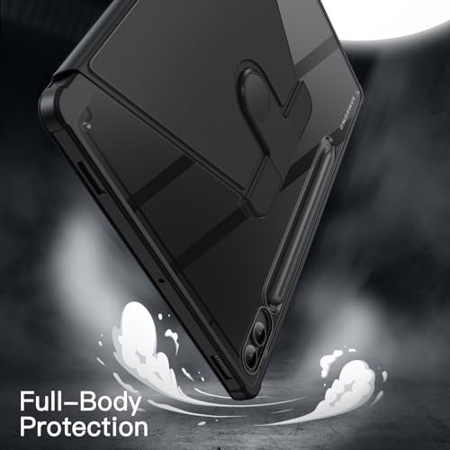 JETech Rotating Case for Samsung Galaxy Tab S10+ 2024/Tab S9 FE+/S9+ 2023 12.4-Inch with S Pen Holder, 360 Degree Rotation Protective Stand Cover Clear Back, Auto Wake/Sleep (Black) - Image 4