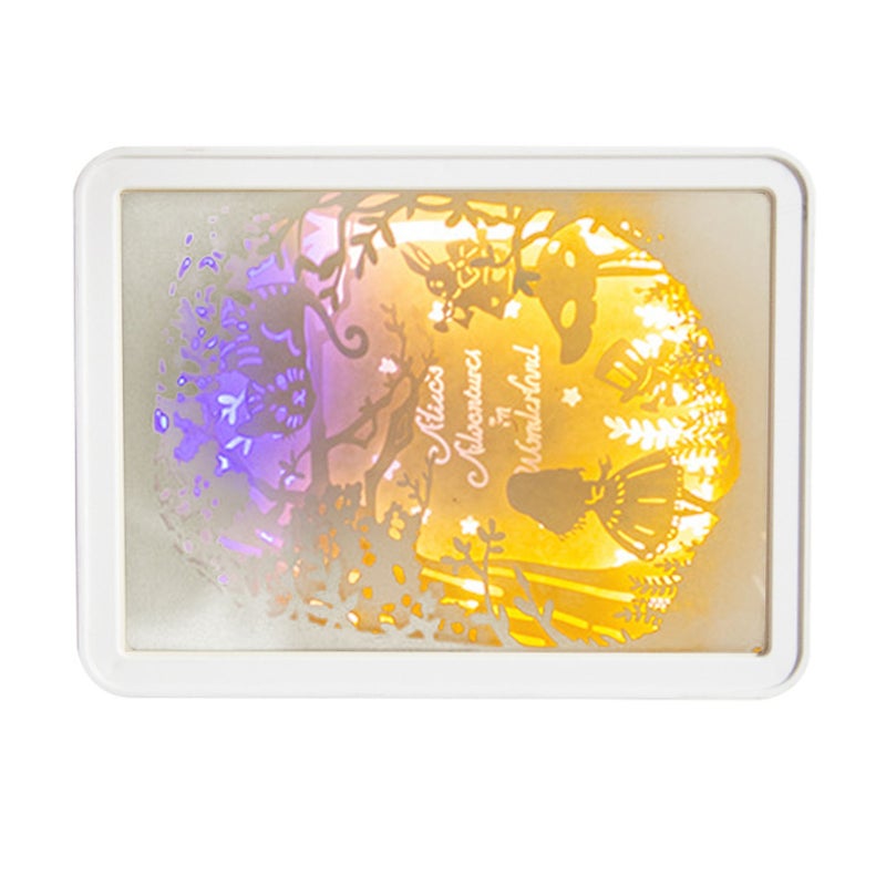 Papercut Light Box Soft Warm Light Romantic USB Battery Powered 3D Paper Carving Lamp for Bedroom Office Party Type 1 (Manual Switch) - Image 4