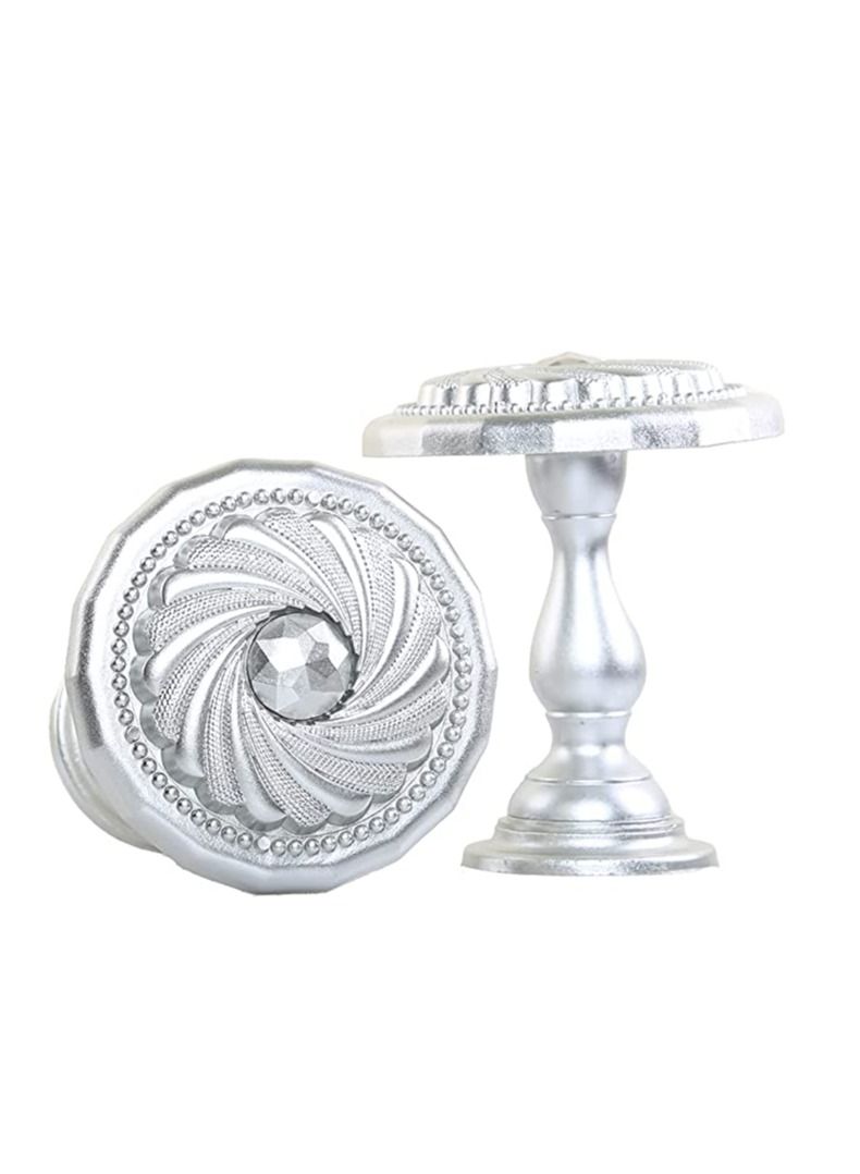 IDT 1 Pair Curtain Holdbacks Window Tie Backs Holders For Bedroom Wall Office Decor Home Sheer Blackout Drapes Blind Curtains Decorations Accessories Buckle Hooks Silver Colour - Image 2