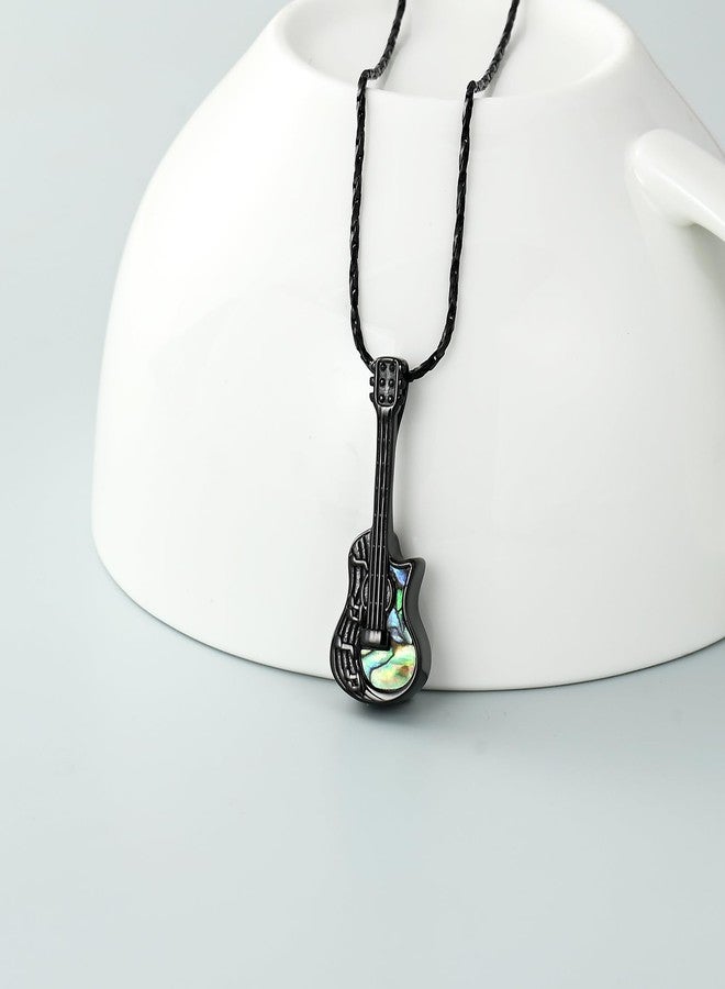 Imrsanl Cremation Jewelry for Ashes Guitar Urn Necklace for Women Men Guitarist Ashes Holder Funeral Keepsake Memorial Gifts of Loss Loved Ones (Black) - Image 3