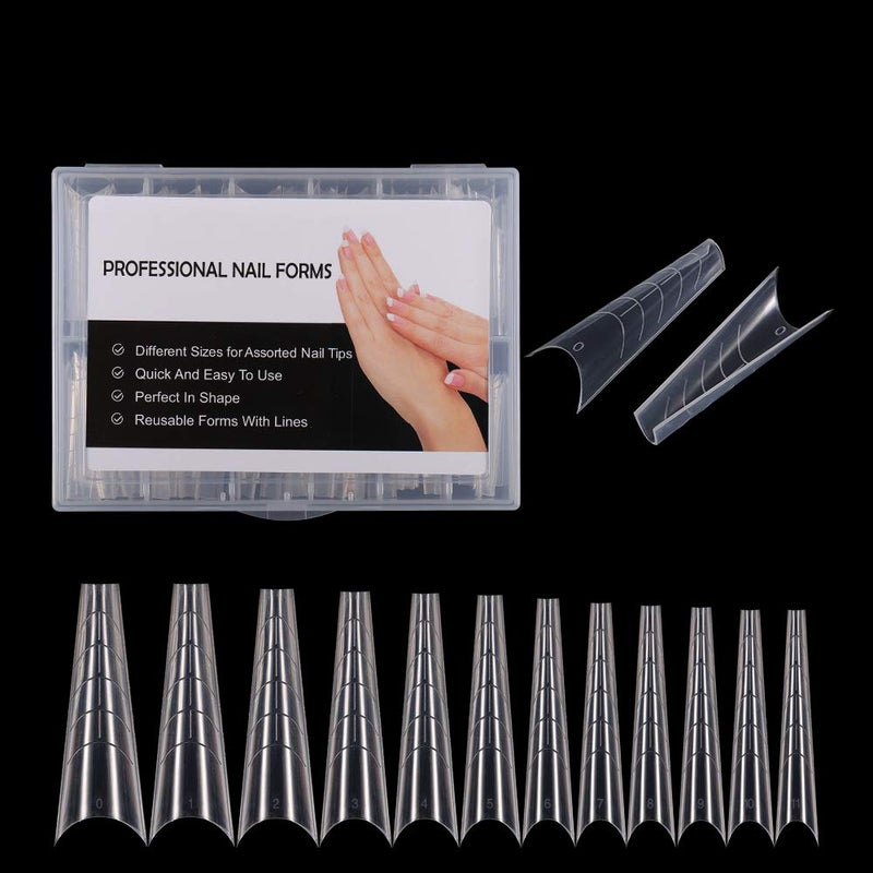 NMKL38 120Pcs Dual Forms Full Cover Nail Tips Upper Arched Extension Mold Mold D