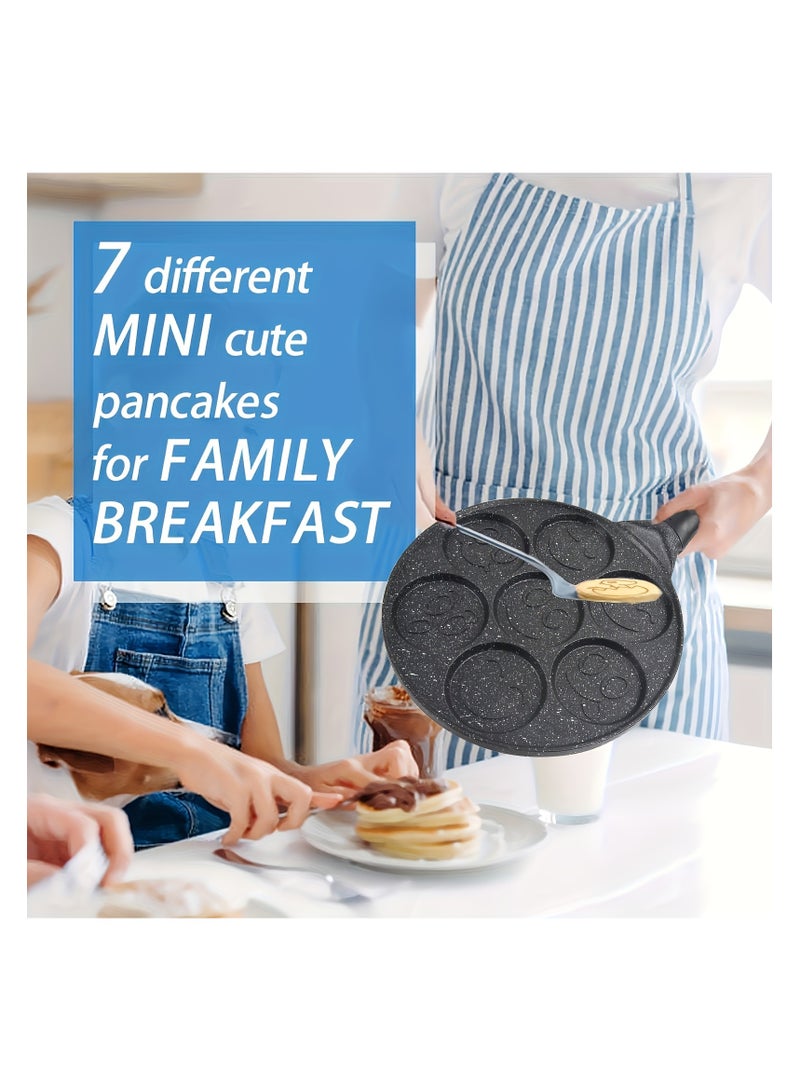 صينية بان كيك مانعة للالتصاق، صينية بان كيك 7 وجه مبتسم، صينية فطائر، صينية بيض 26 سم لمواقد الغاز - Image 5