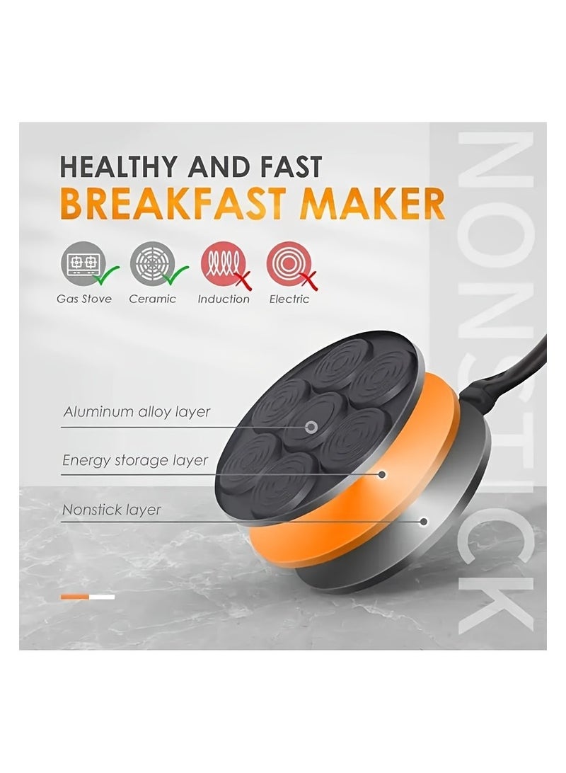 صينية بان كيك مانعة للالتصاق، صينية بان كيك 7 وجه مبتسم، صينية فطائر، صينية بيض 26 سم لمواقد الغاز - Image 3