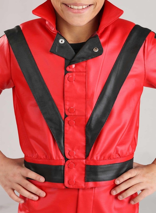 Fun Costumes Kid's Michael Jackson Thriller Costume, Red Tracksuit Michael Jackson Kids Costume for Halloween Outfit Medium - Image 3