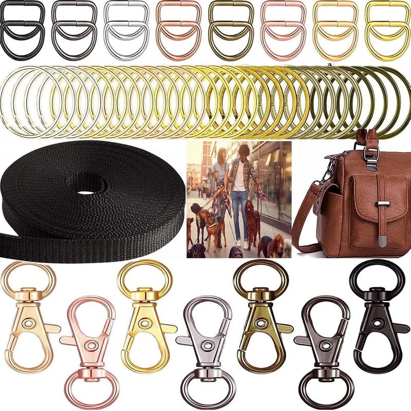DIY Crafts DIY Crafts Small Size DNo 6 50 Sets Baby Pink Key Chain Hooks with Key Rings and D Rings Bulk for Lanyard Supplies  - Image 1