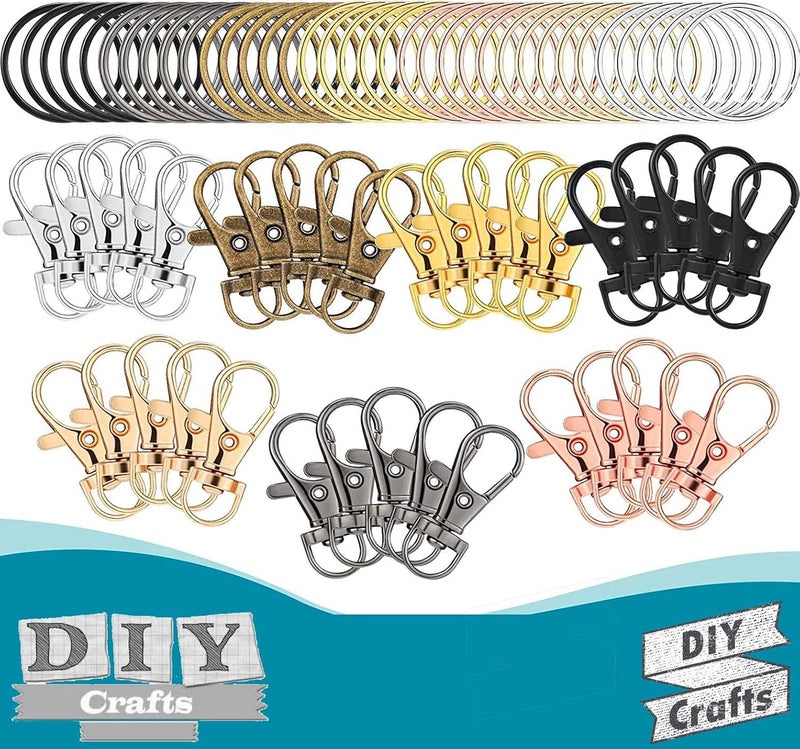 DIY Crafts DIY Crafts Small Size DNo 6 50 Sets Baby Pink Key Chain Hooks with Key Rings and D Rings Bulk for Lanyard Supplies  - Image 4