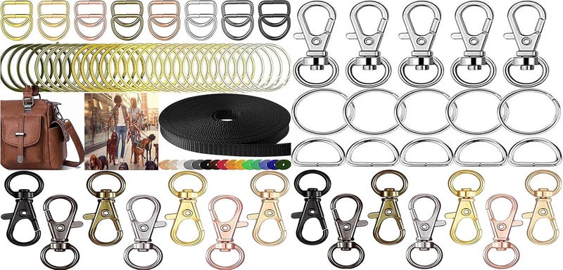 DIY Crafts DIY Crafts Small Size DNo 6 50 Sets Baby Pink Key Chain Hooks with Key Rings and D Rings Bulk for Lanyard Supplies  - Image 2