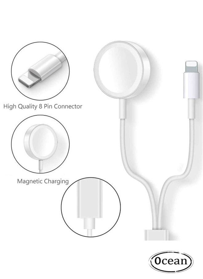 Ocean 2 in 1 Apple iPhone Watch Charger, 20W PD USB C Fast Charging Block Cube with 4.5 ft/1.5m Long iWatch Charger Cable For Apple Watch Series 8/SE/7/6/5/4/3/2, iPhone 14/13/12/11 Pro Max  - Image 1