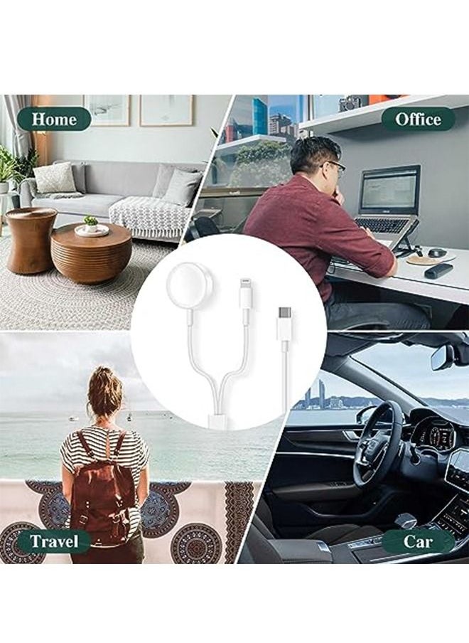 Ocean - 2 in 1 Apple iPhone Watch Charger, 20W PD USB C Fast Charging Block Cube with 4.5 ft/1.5m Long iWatch Charger Cable For Apple Watch Series 8/SE/7/6/5/4/3/2, iPhone 14/13/12/11 Pro Max - Image 1