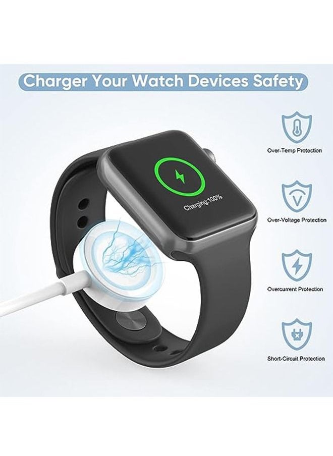 Ocean - 2 in 1 Apple iPhone Watch Charger, 20W PD USB C Fast Charging Block Cube with 4.5 ft/1.5m Long iWatch Charger Cable For Apple Watch Series 8/SE/7/6/5/4/3/2, iPhone 14/13/12/11 Pro Max - Image 1