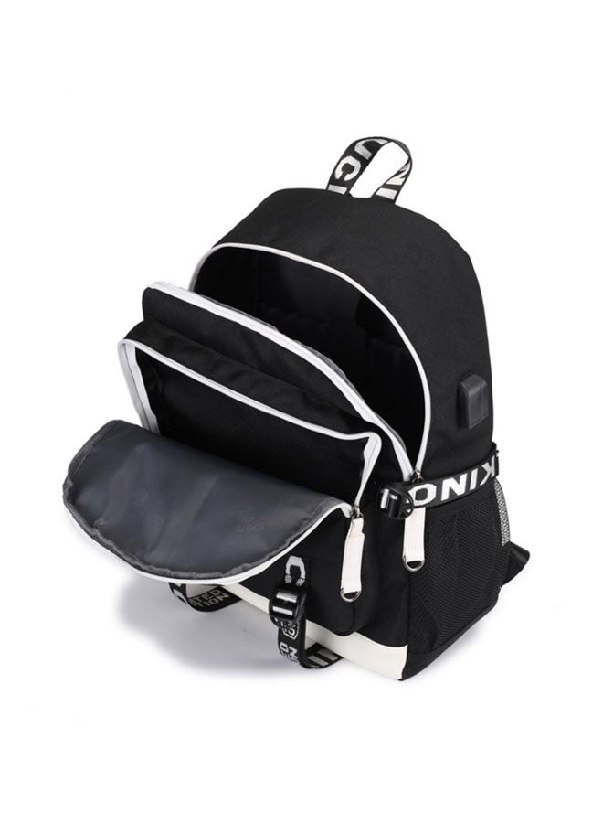 CR7 Ronaldo Celebration Print Backpack with USB Charging & Headphone Port, Large Capacity Student Schoolbag Football Fan Travel Daypack - Image 2