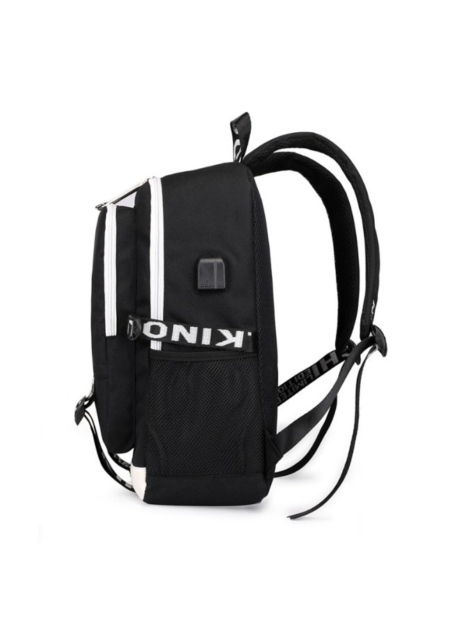 CR7 Ronaldo Celebration Print Backpack with USB Charging & Headphone Port, Large Capacity Student Schoolbag Football Fan Travel Daypack - Image 4