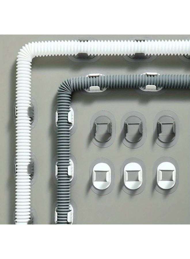 5pcs White Plastic Wall Mount Utility Hooks No Drill Fixing Buckle Easy Install - Image 3