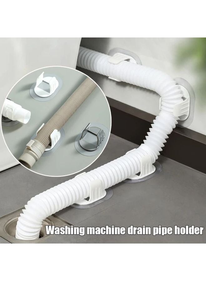 5pcs White Plastic Wall Mount Utility Hooks No Drill Fixing Buckle Easy Install - Image 2