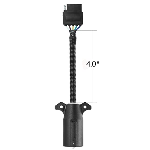 NEW SUN NEWSUN® 7 to 5 Pin Trailer Plug Adapter, 7 Way Round Plug Blade Connetor to 5 Way Flat Adapter, Wiring Harness Connector Plug, Versatile & Extendable Connection for Your Trailer, RV, Lighting - Image 5