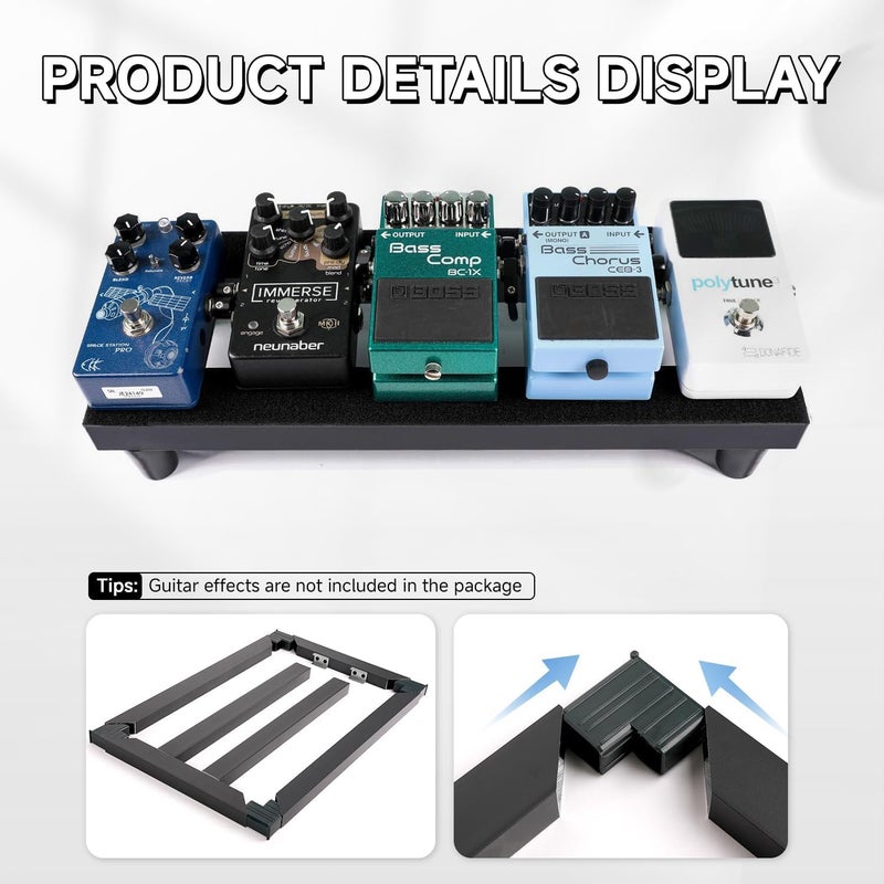 GHOSTFIRE Ghost Fire Guitar Pedal Board - Lightweight Aluminum Alloy Effect Pedalboard with Carry Bag, 13.7''x5.5'' - Image 3